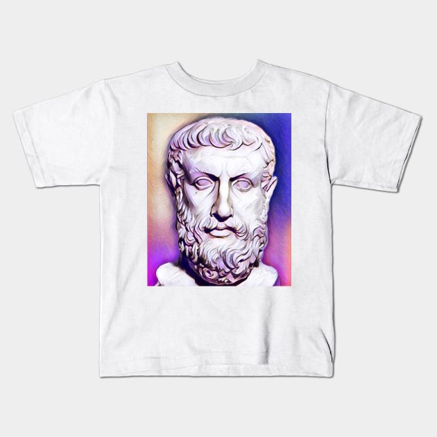 Parmenides of Elea Pink Portrait | Parmenides of Elea Artwork 7 Kids T-Shirt by JustLit